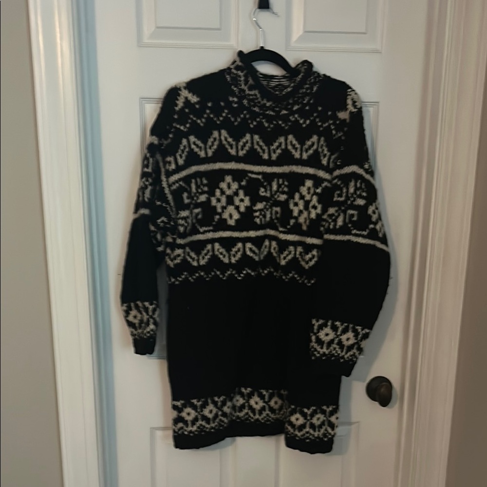 Express Black and White Knit Sweater